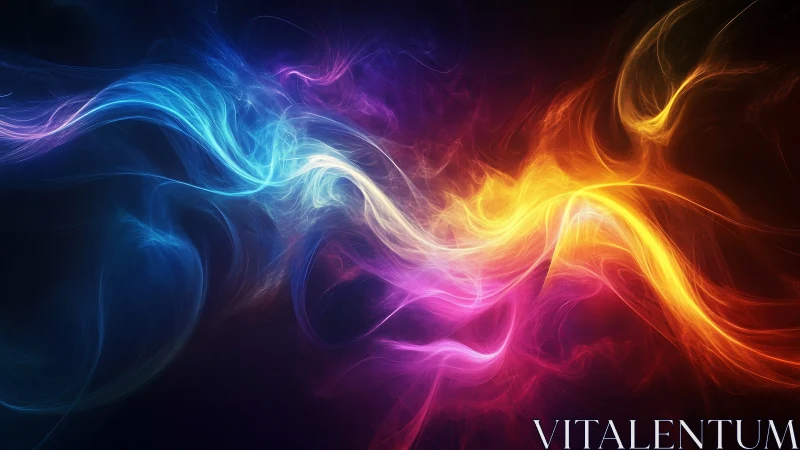 Luminous color streams crossing in radiant abstract space.