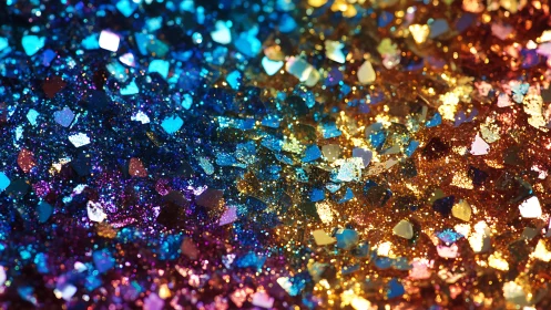 Glittering rainbow confetti that shimmers with cozy joy.