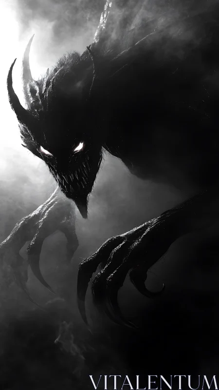 Volumetric-lit shadow revenant with serrated cranial form.