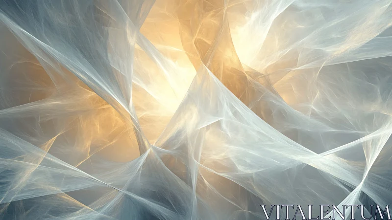 Soft glowing veils of light gently weave through cool space