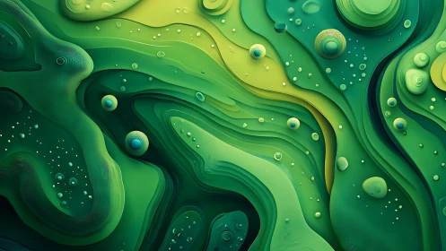Layered green topographic waves create fluid abstract depth.