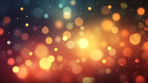 Warm glowing bokeh lights on dark background, abstract style.