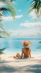 Sunlit quiet moment on a dreamy tropical shoreline.