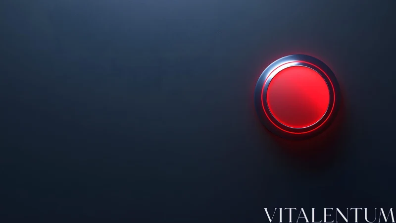 Glowing Red Button on Dark Background, Minimalist Digital Art.