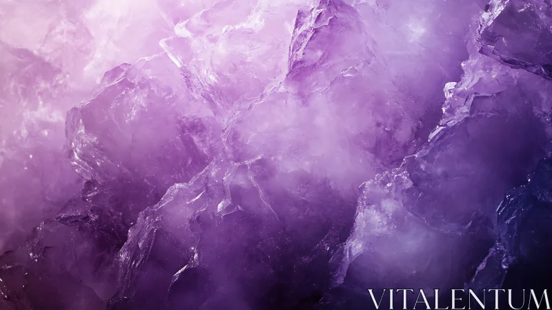 Purple crystalline macro surface shows translucent fractured forms