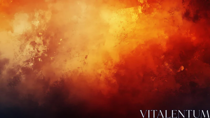 Fiery Abstract Texture with Orange and Red Hues, Digital Art.