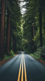 Golden Lines Guide You Into Towering Redwood Cathedral.