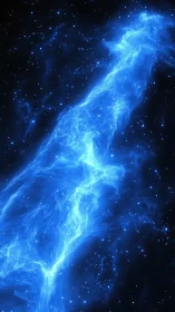 Glowing blue nebula river drifts gently through deep space