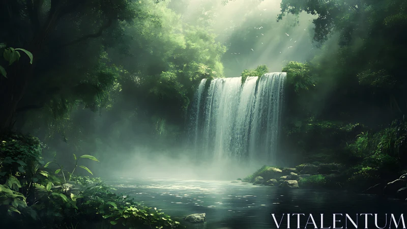 Misty Waterfall Sanctuary Hidden in Emerald Jungle.