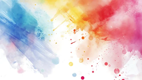 Vibrant watercolor splashes blend warm and cool color fields