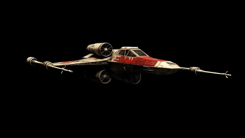 Starfighter render shows single spacecraft on black background