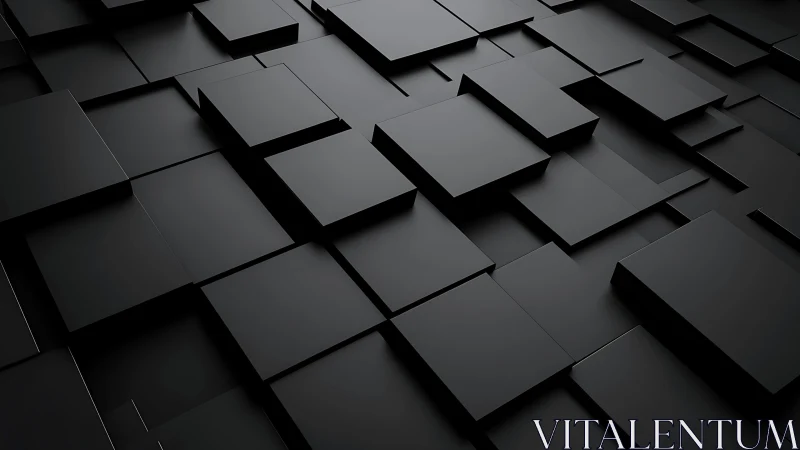 Sleek black geometric panels create a calm modern rhythm