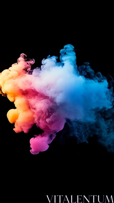 Colorful vapor clouds swirl against deep black space.