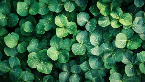 Top view of dense overlapping green foliage pattern.