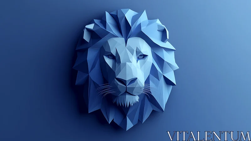 Prismatic lion mask sharpens courage into cool blue edges