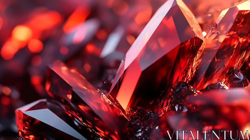 Glowing ruby crystals stacked in a cozy molten glow.