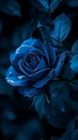 Midnight Blue Rose in Twilight.