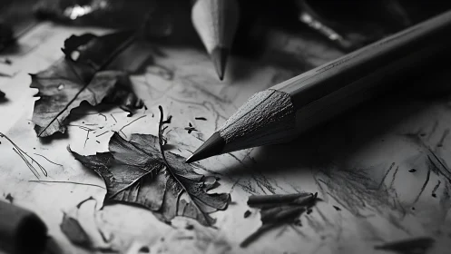 Graphite leaf whispers under a sharpened winter pencil.