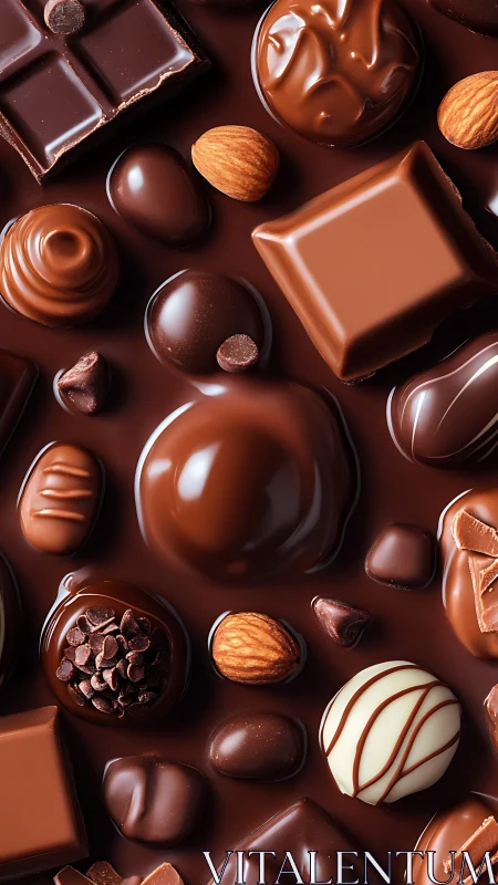 Chocolate Confections and Nuts on Brown Surface