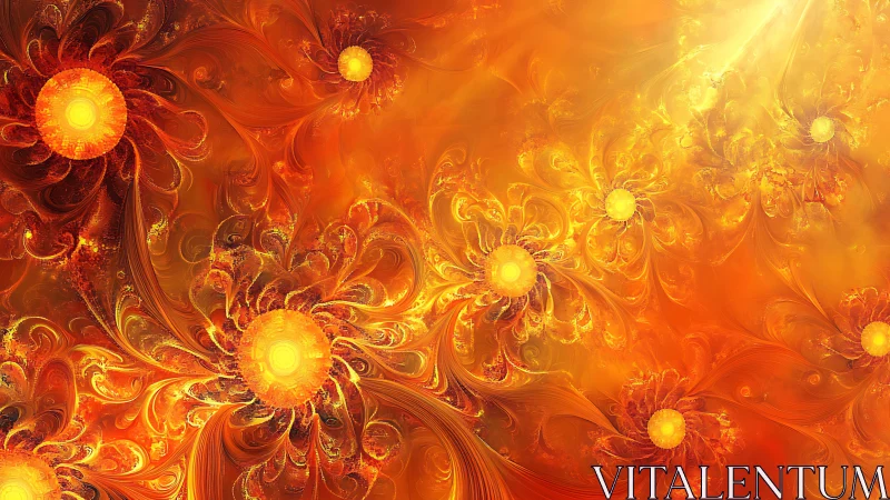 Solar bloom carnival swirling in molten golden light.