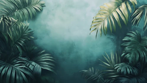 Emerald jungle window where misty silence hums softly.