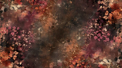 Watercolor floral nebula with symmetrical vignette field.