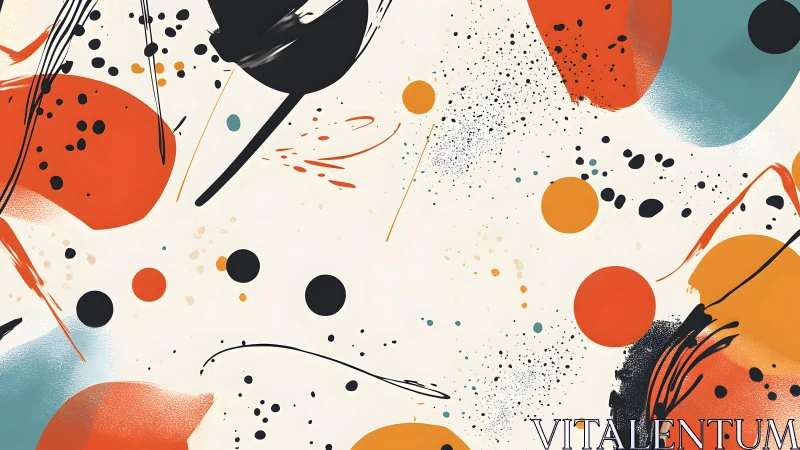 Abstract Colorful Art With Bold Shapes and Dynamic Brushstrokes.