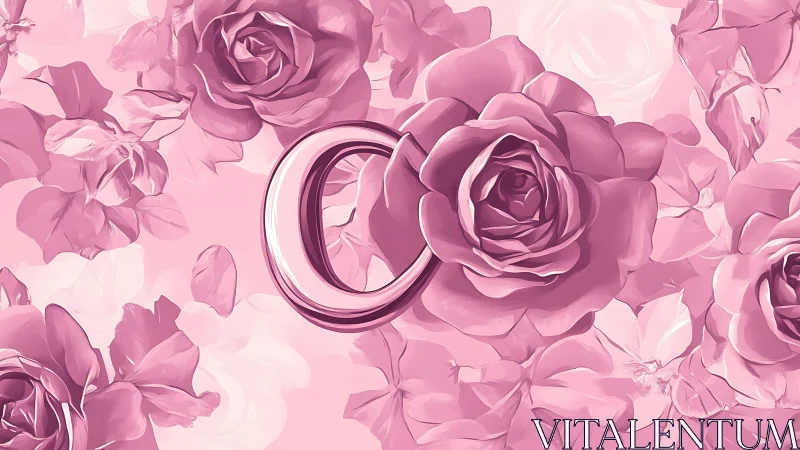 Monochromatic Rose Garden Digital Composition with Flowing Petals.