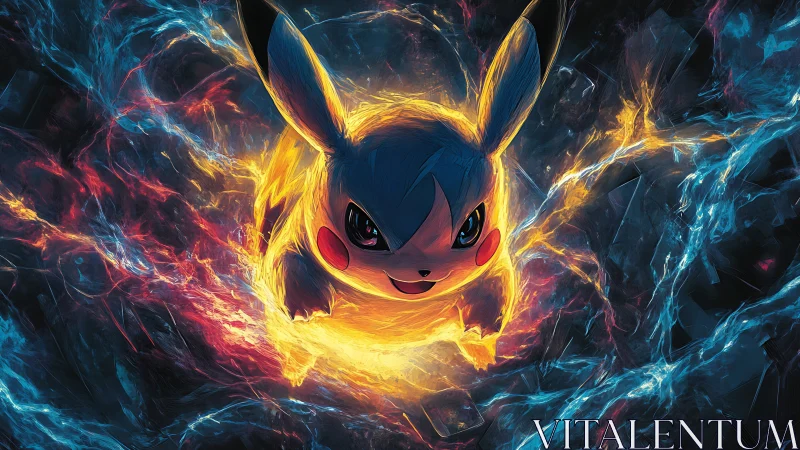 Electric creature within concentric energy ring field.