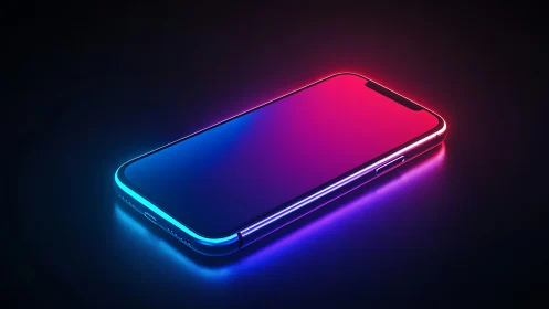 Neon-Edged Smartphone With Prismatic Gradient Luminescence.
