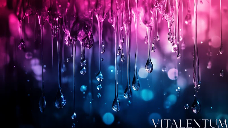 Chromatic viscous droplets in bokeh-saturated gradient field.