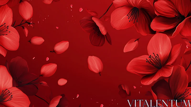 Radiant Red Flowers Bloom in Warm Harmony.