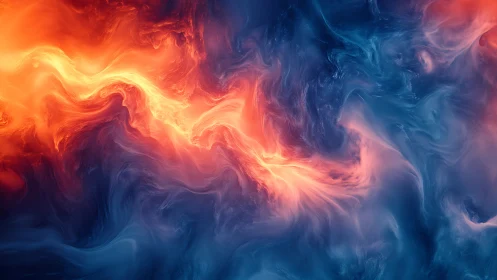 Fluid Dynamics: Abstract Color Blend with Luminous Energy Flow.