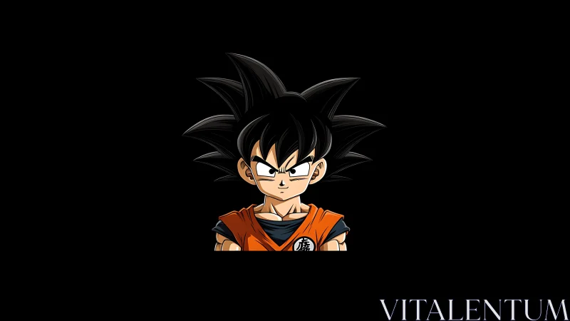 Spiky haired anime warrior stares down the void in style.