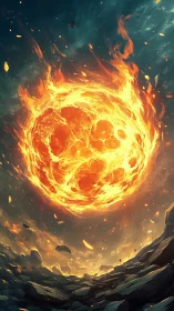 Incandescent Celestial Sphere with Dynamic Flame Emission and Volumetric Atmospheric Dispersion