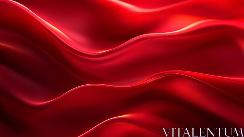 Flowing Abstract Red Silk Waves with Smooth Gradient Lighting.