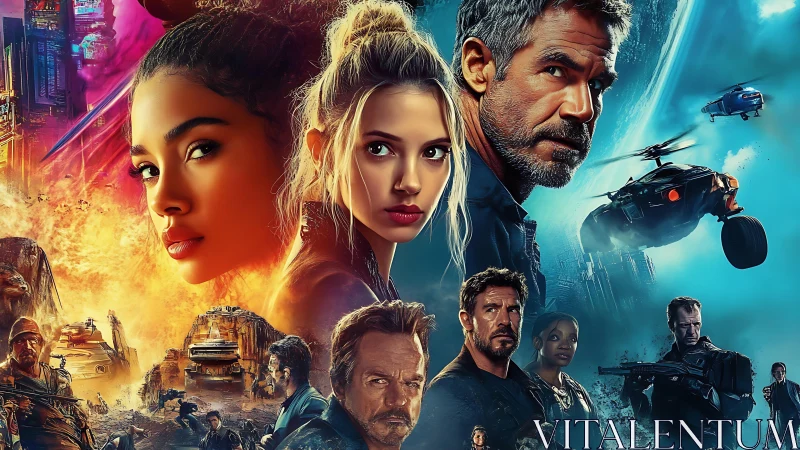 Faces of fire and steel collide in a neon‑drenched warzone