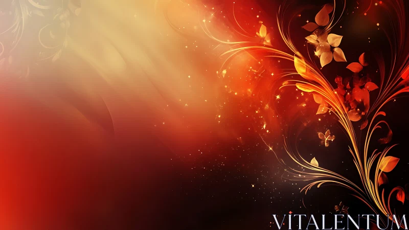 Glowing autumn swirls dancing through warm golden light.