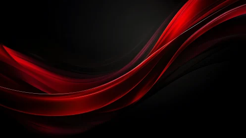 Flowing Red and Black Abstract Waves in Modern Digital Art.