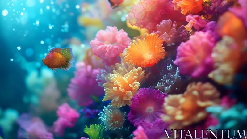 Vibrant Underwater Garden With Luminous Coral.