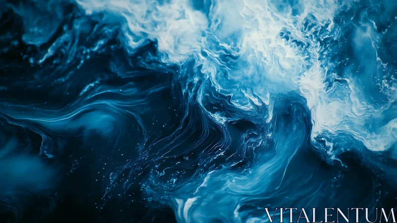 Swirling cerulean currents in ethereal ocean abstraction.