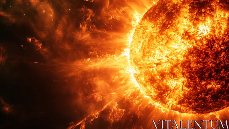 Solar surface inferno with erupting plasma flares.