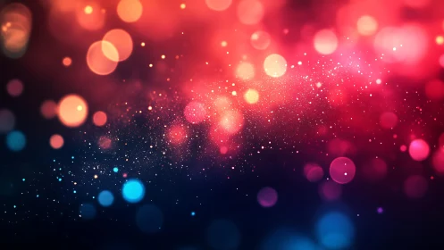 Vivid Bokeh Lights Abstract Background in Warm and Cool Tones.