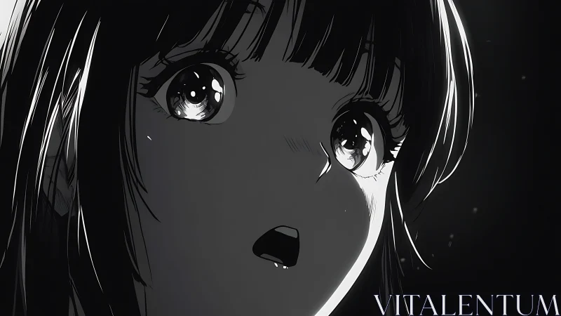 Moonlit anime gaze catches a trembling moment of wonder.