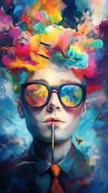 Color-drenched daydreamer with a sky full of ideas.