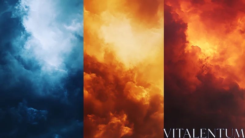 Elemental Forces: Sky Transformation from Cool to Fiery