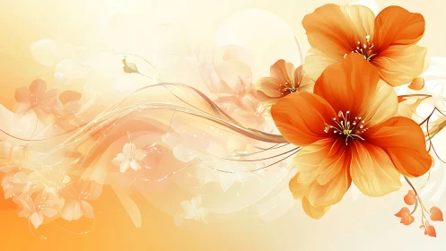 Gradient-rendered flora with luminous optical blur effects