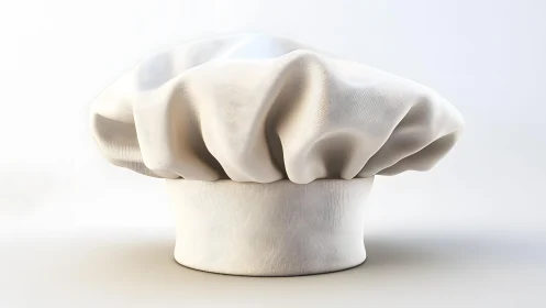 Classic chef hat on plain background, minimalist modern style.