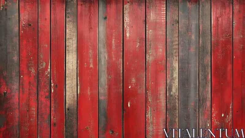 Weathered red wooden planks form a rustic vertical backdrop.