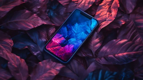Neon Flora Whisper: Mobile Dreams in Chromatic Dusk.